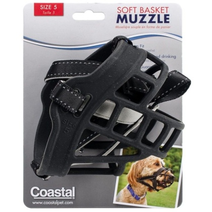 Coastal Pet Soft Basket Muzzle for Dogs Black