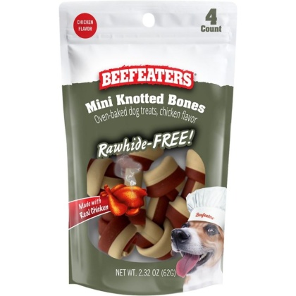 Beefeaters Rawhide Free Mini Knotted Bones Chicken