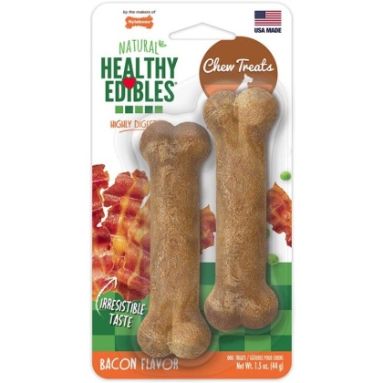 Nylabone Healthy Edibles Wholesome Dog Chews - Bacon Flavor