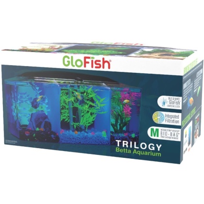 GloFish Trilogy Beta Aquarium Kit with Hood and LED Light