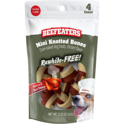 Beefeaters Rawhide Free Mini Knotted Bones Chicken